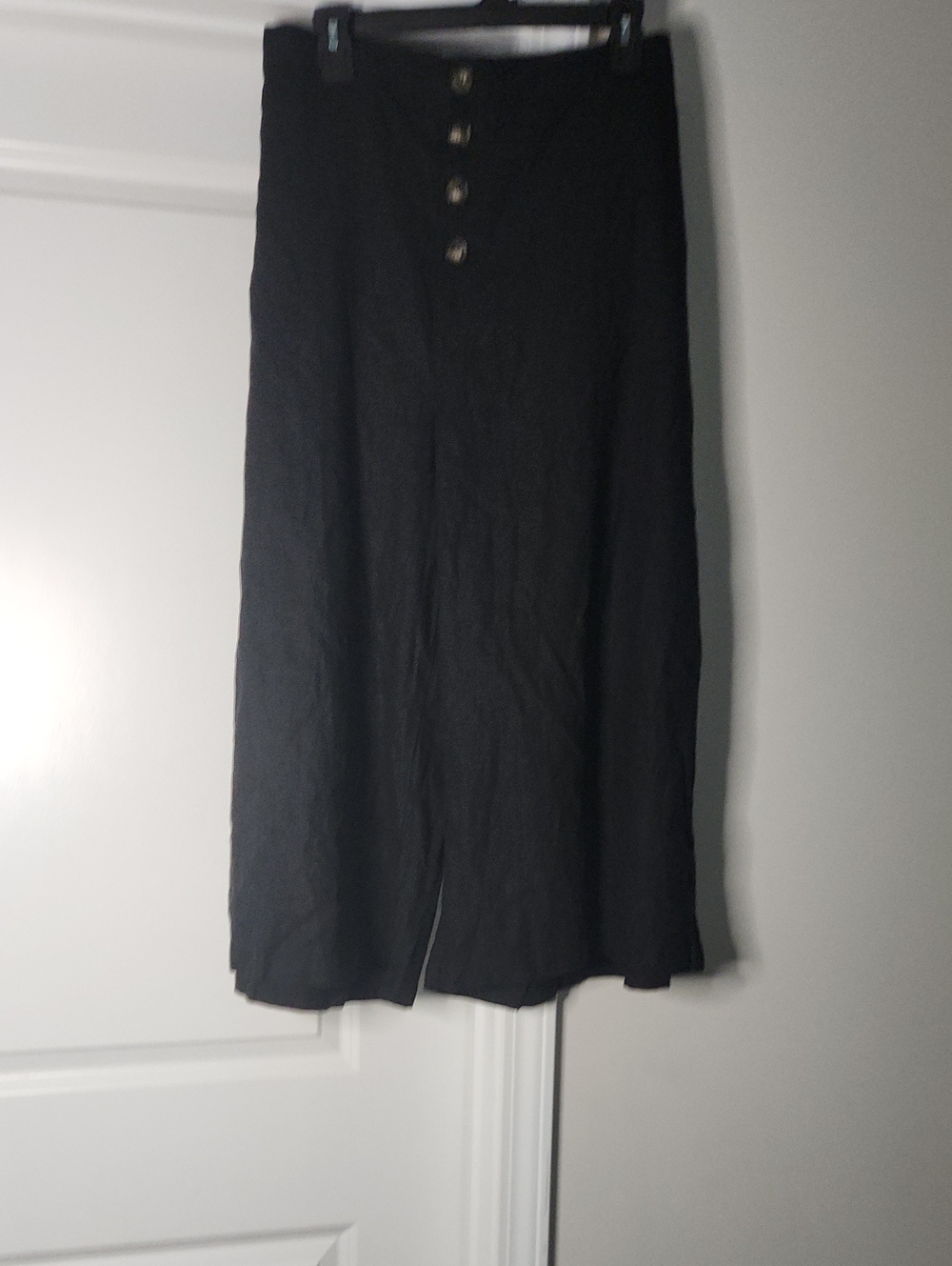 Black Wide Leg Crop - Elastic Waist